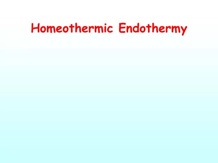 homeothermic endothermy