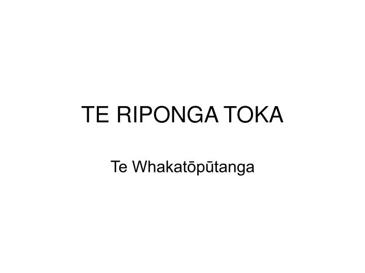 te riponga toka