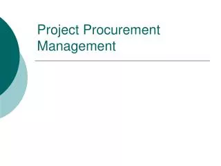 project procurement management