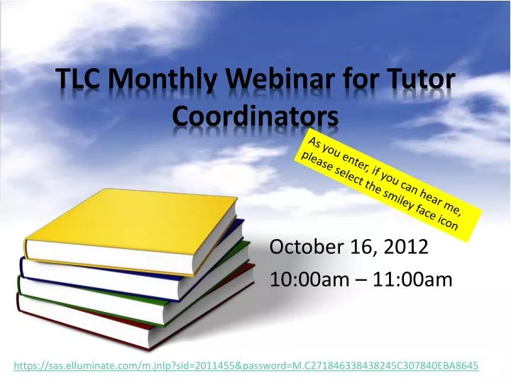 tlc monthly webinar for tutor coordinators
