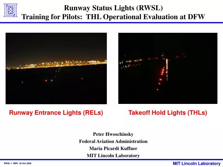 runway status lights rwsl training for pilots thl operational evaluation at dfw