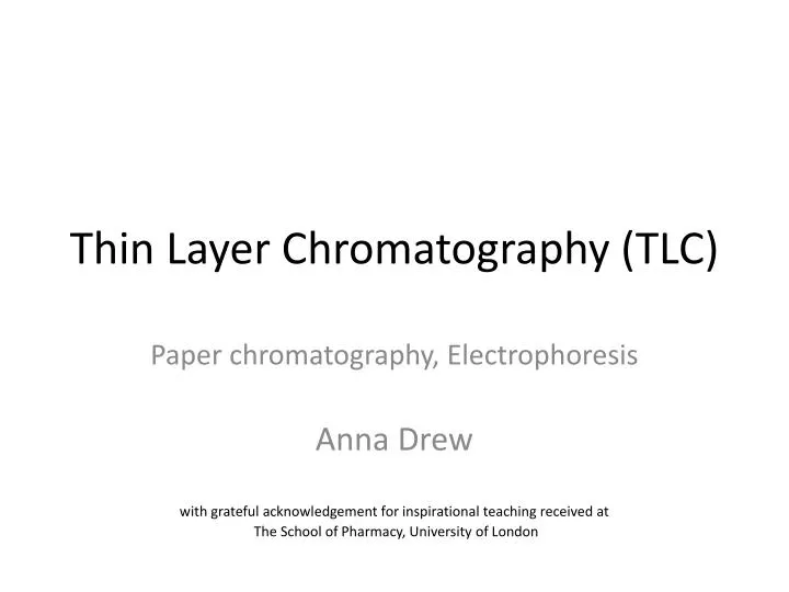 thin layer chromatography tlc