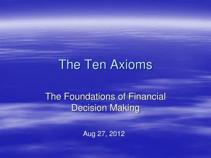 the ten axioms