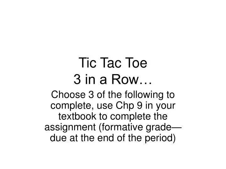 tic tac toe 3 in a row