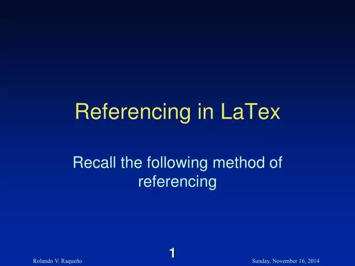 referencing in latex