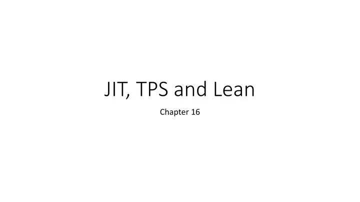 jit tps and lean
