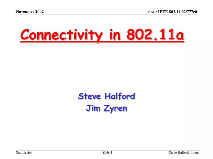 connectivity in 802 11a