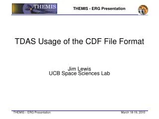 TDAS Usage of the CDF File Format