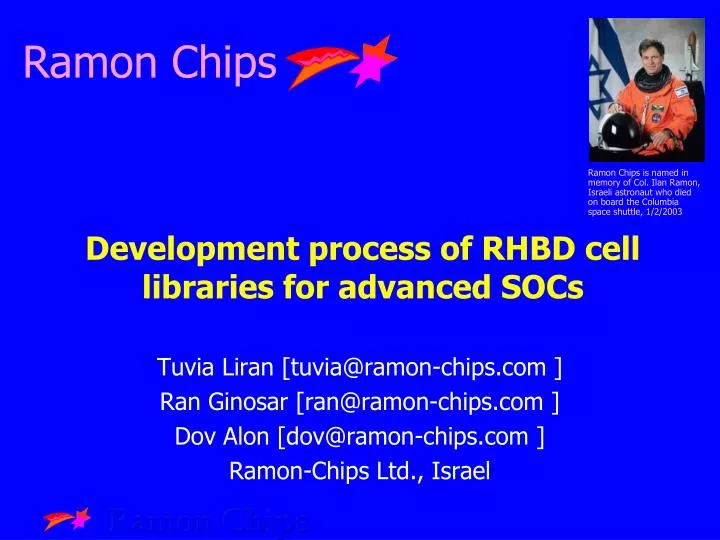 development process of rhbd cell libraries for advanced socs