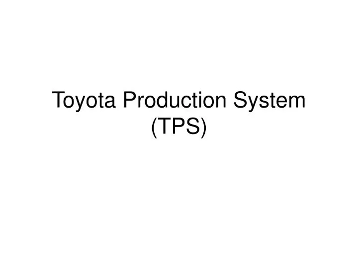 toyota production system tps