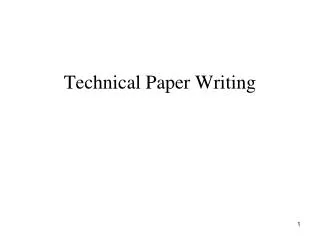 Technical Paper Writing