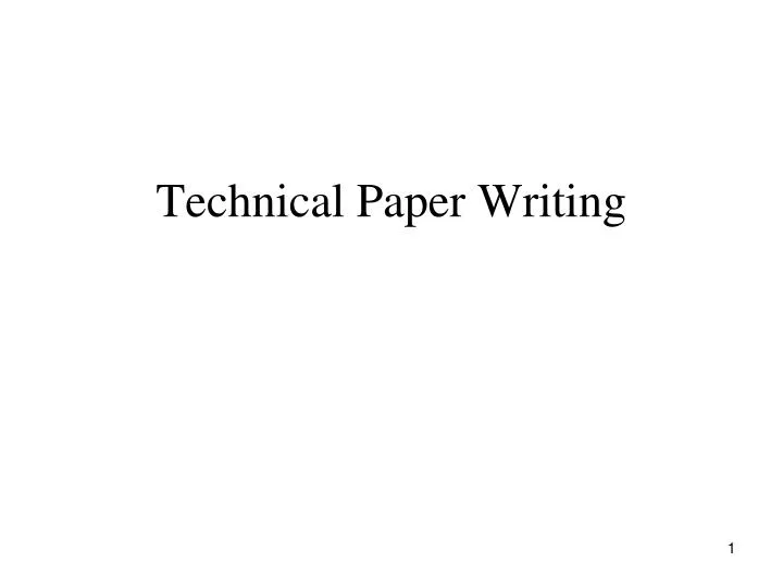technical paper writing