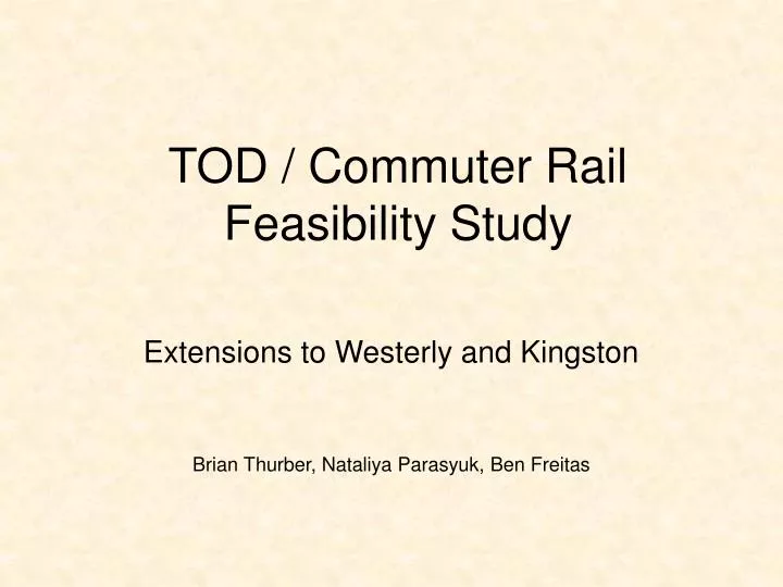 tod commuter rail feasibility study