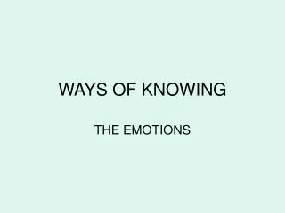 ways of knowing