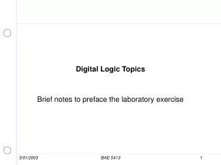 Digital Logic Topics