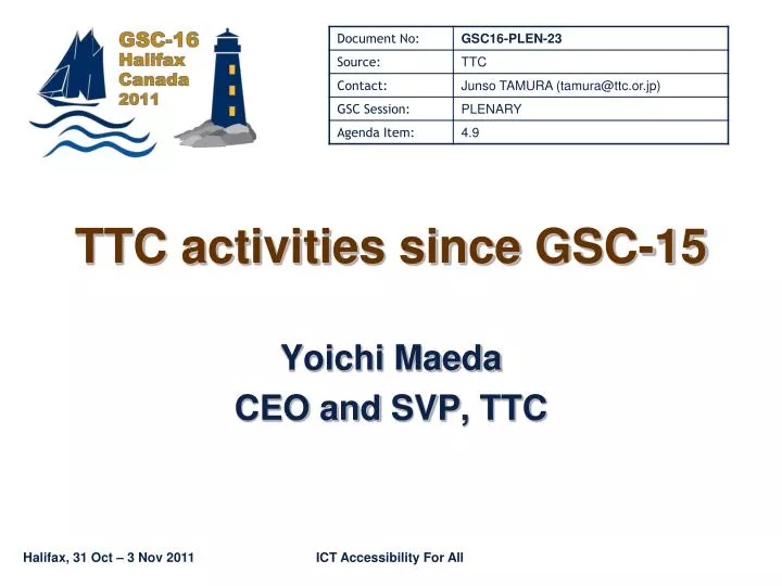 ttc activities since gsc 15
