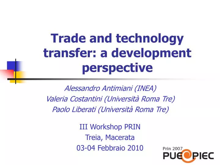 trade and technology transfer a development perspective