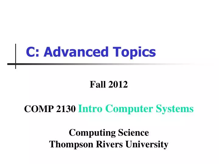 c advanced topics