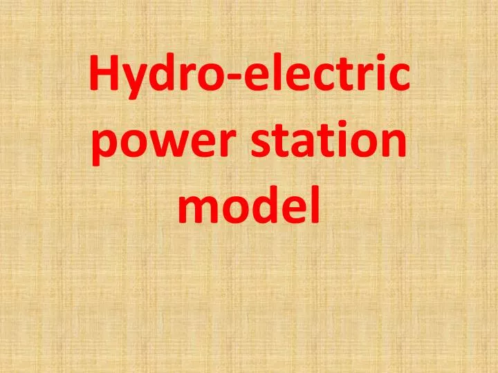 hydro electric power station model