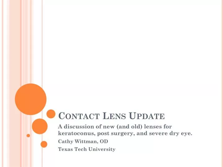 contact lens update
