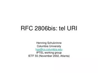 RFC 2806bis: tel URI