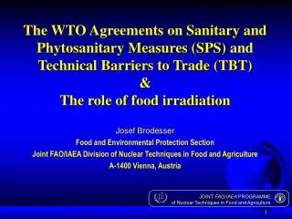 World trade of agricultural products