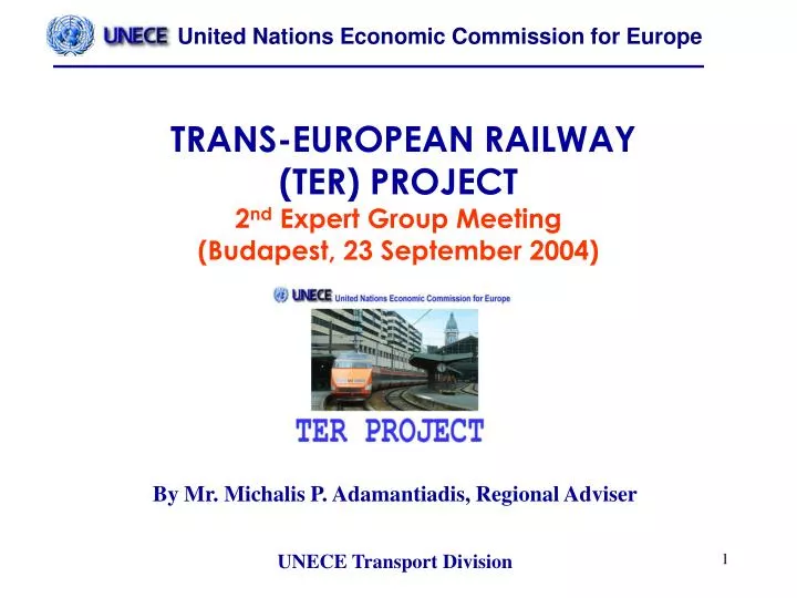 trans european railway ter project 2 nd expert group meeting budapest 23 september 2004