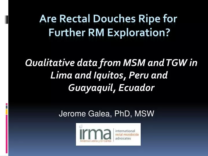 qualitative data from msm and tgw in lima and iquitos peru and guayaquil ecuador