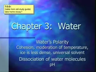 Chapter 3: Water