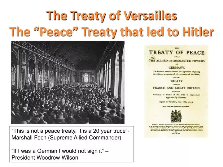 the treaty of versailles the peace treaty that led to hitler
