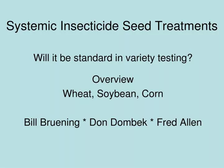 systemic insecticide seed treatments