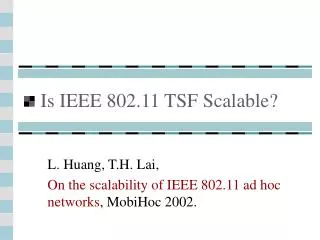 Is IEEE 802.11 TSF Scalable?