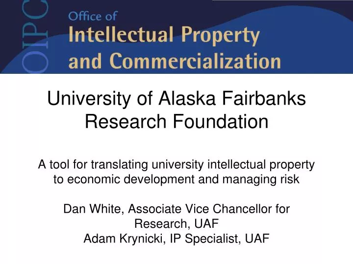 university of alaska fairbanks research foundation