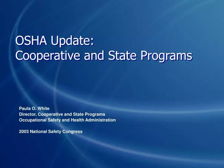 osha update cooperative and state programs