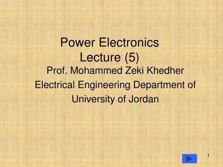 power electronics lecture 5
