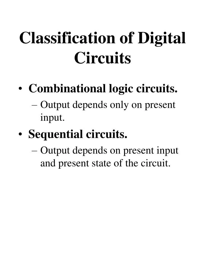 classification of digital circuits