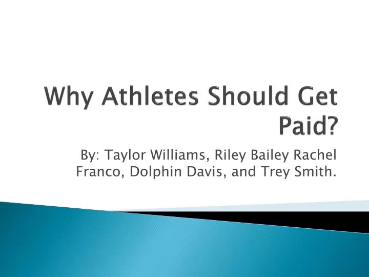 why athletes should get paid