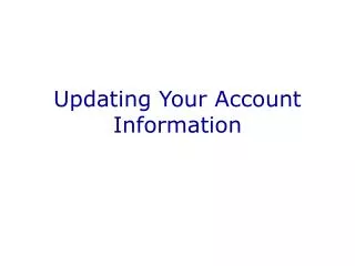 updating your account information