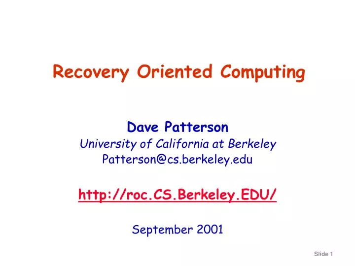 recovery oriented computing