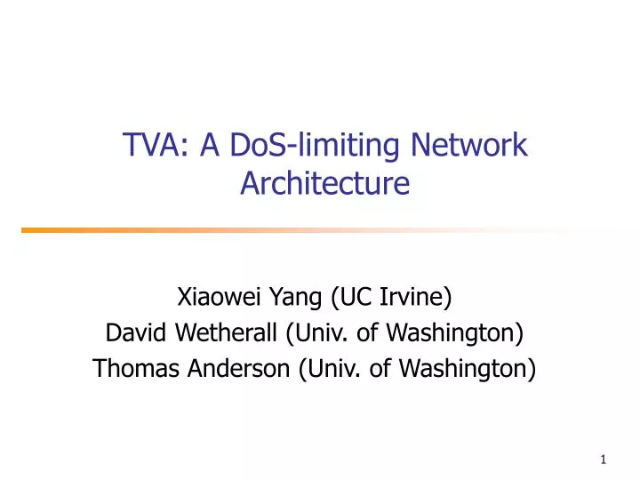 tva a dos limiting network architecture
