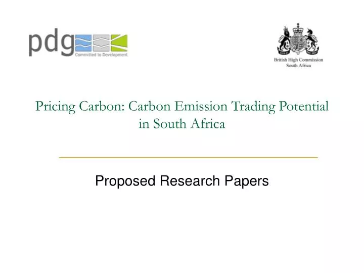 pricing carbon carbon emission trading potential in south africa