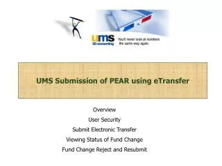 UMS Submission of PEAR using eTransfer