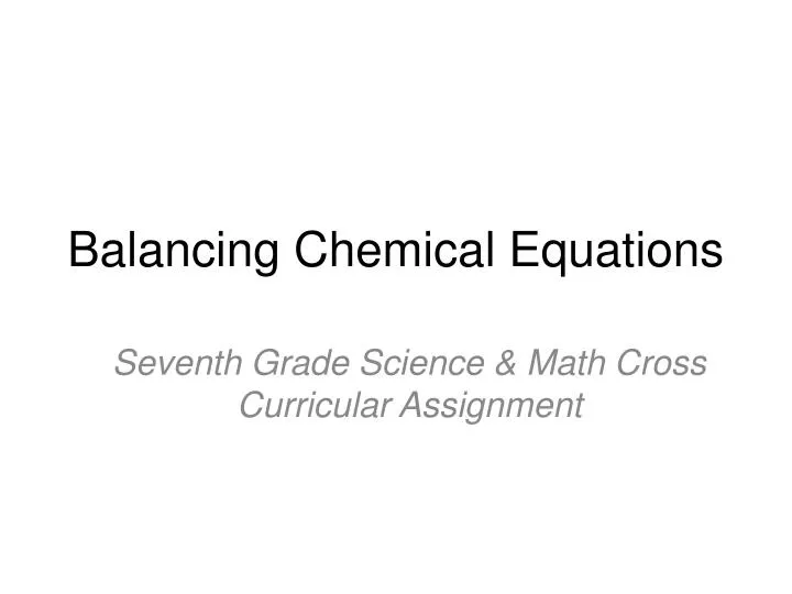 balancing chemical equations