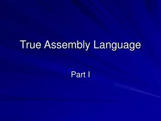 True Assembly Language