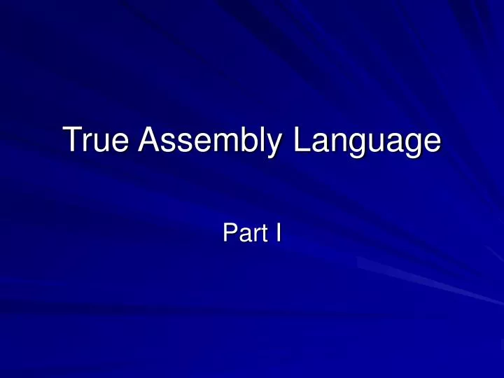 true assembly language