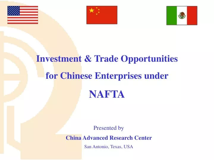 presented by china advanced research center san antonio texas usa