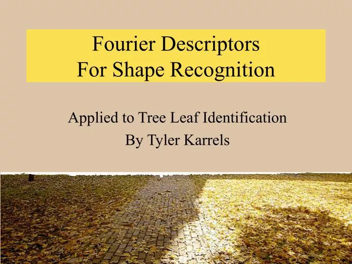 fourier descriptors for shape recognition