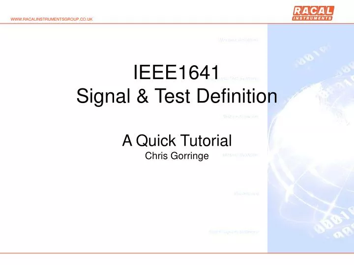 ieee1641 signal test definition a quick tutorial chris gorringe