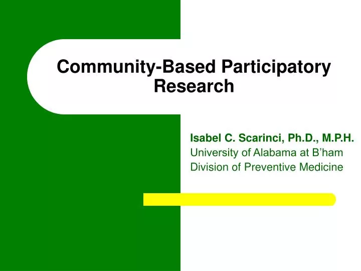 community based participatory research