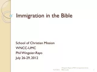 Immigration in the Bible